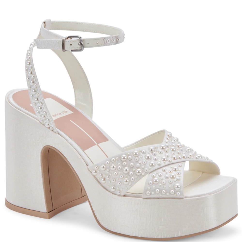 Dolce Vita White Platform Shoes with Chunky Heels